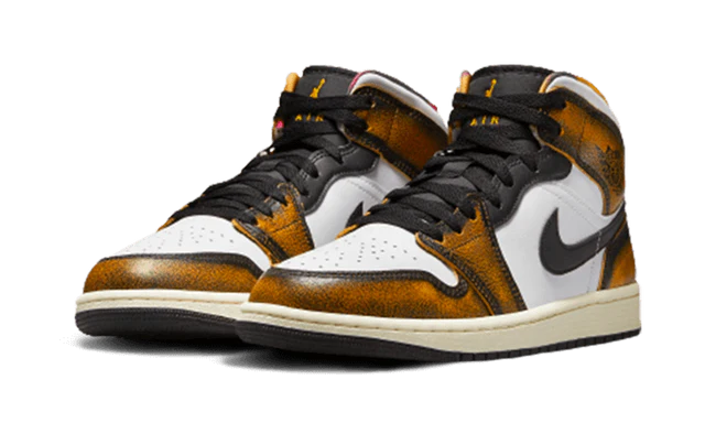 Jordan 1 Mid SE Orange Wear-Away (GS) - soleHub