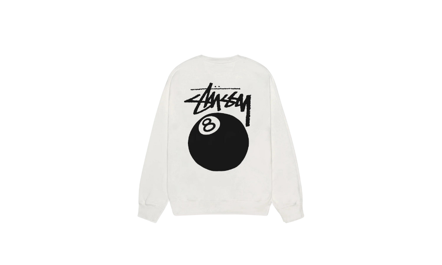 Stussy 8 Ball Pigment Crewneck Natural