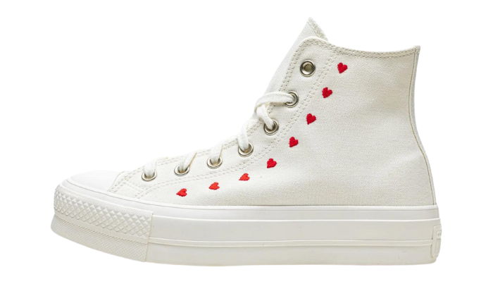 Converse Chuck Taylor All Star Lift Hi White Red (Women's)