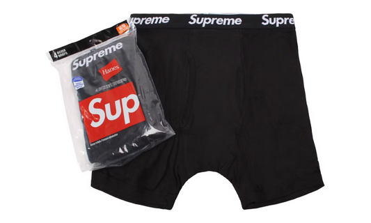 Supreme Hanes Boxer Briefs (4 Pack) Black