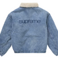 Supreme Faux Shearling Lined Bomber Jacket Denim