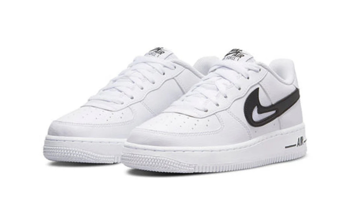 Nike Air Force 1 Low Cut Out Swoosh White Black (GS)