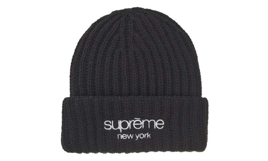 Supreme Classic Logo Chunky Ribbed Beanie (FW24) Black