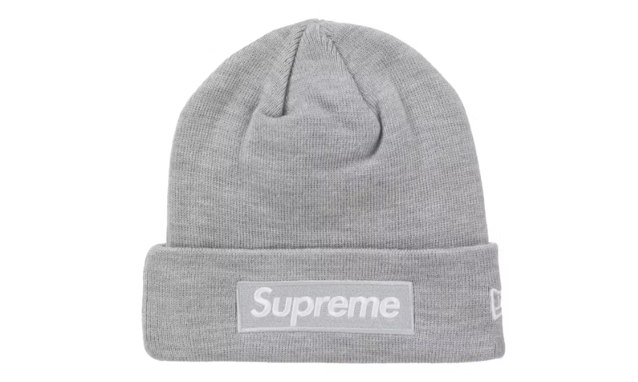 Supreme New Era Box Logo Beanie (FW24) Heather Grey