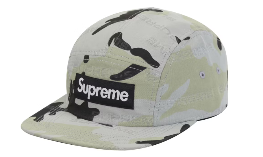 Supreme Reflective Jacquard Camp Cap Arctic Woodland Camo