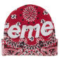 Supreme Bandana Big Logo Beanie Red