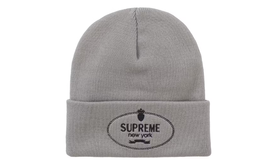 Supreme Crest Beanie Grey