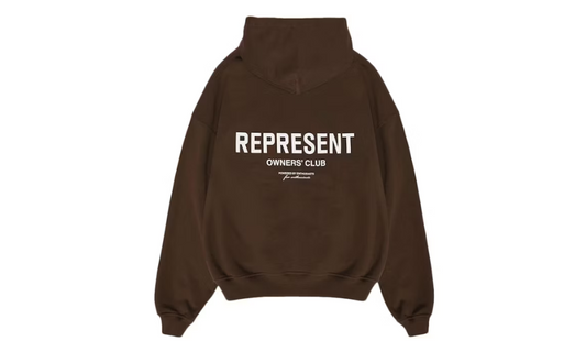 Represent Owner's Club Hoodie Brown/White