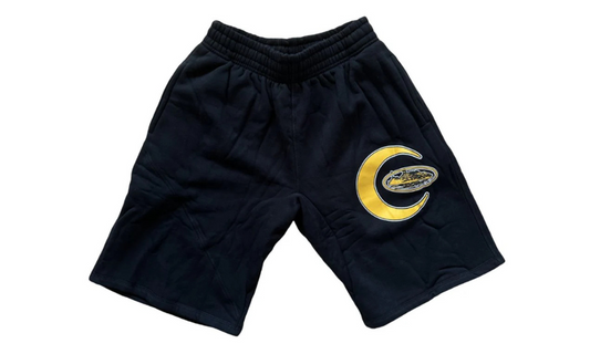 Corteiz Crescent Moon Shorts Black Yellow