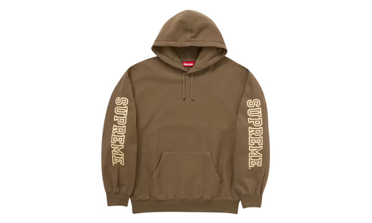 Supreme Collegiate Sleeve Hooded Sweatshirt Olive Brown