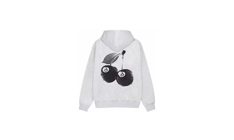 Stussy Cherries Hoodie Ash Heather