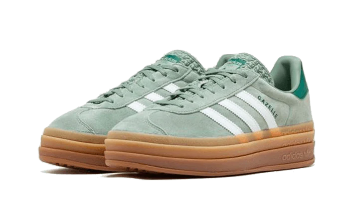 adidas Gazelle Bold Silver Green Gum (Womens)