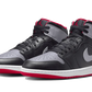 Jordan 1 Mid Black Gray Red