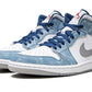 Jordan 1 Mid French Blue Fire Red