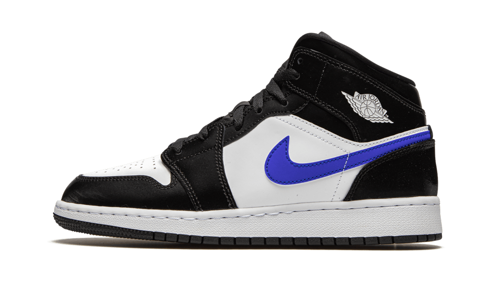 Jordan 1 Mid Black Racer Blue (GS) - soleHub