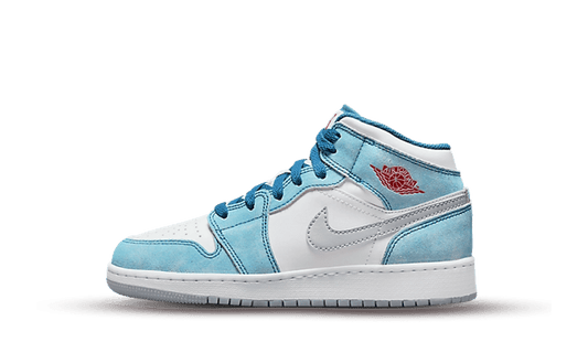 Jordan 1 Mid French Blue Fire Red - soleHub