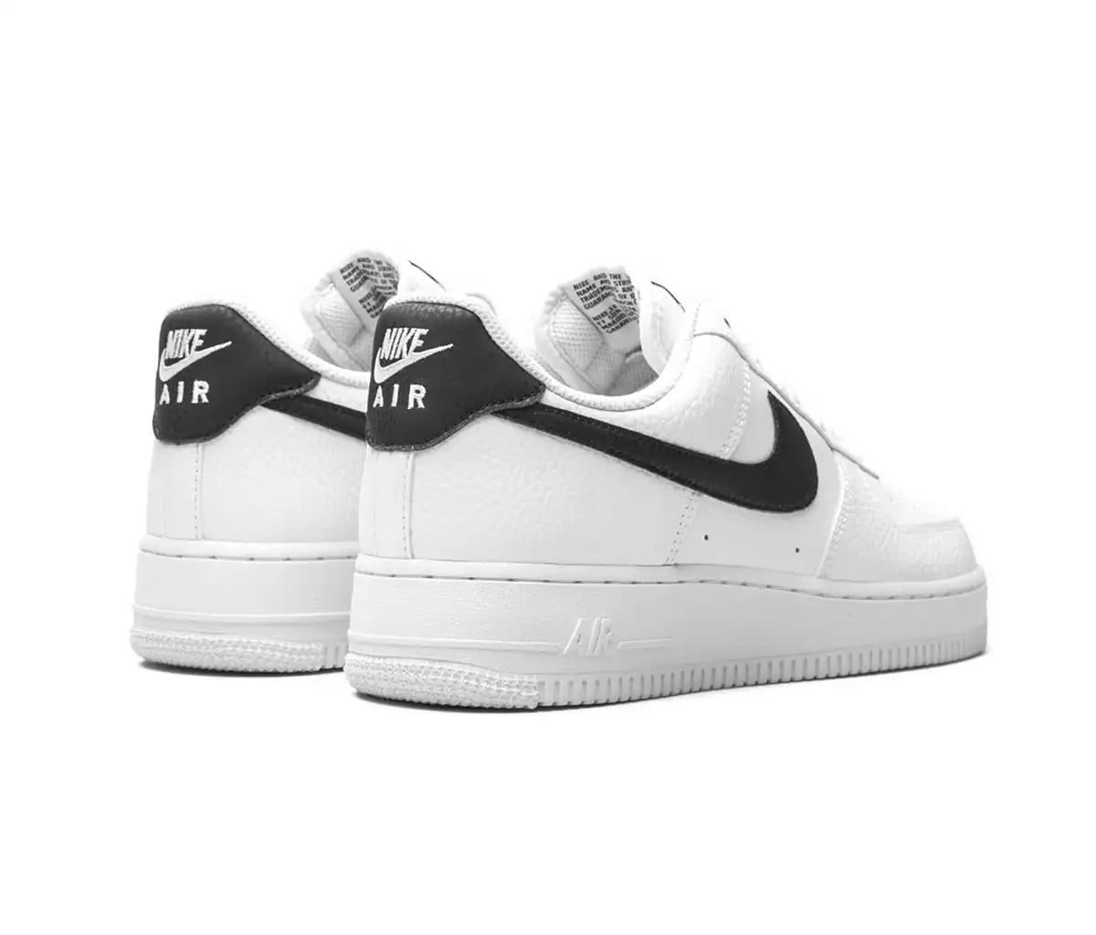 Nike Air Force 1 Low White Black Pebbled Leather - soleHub